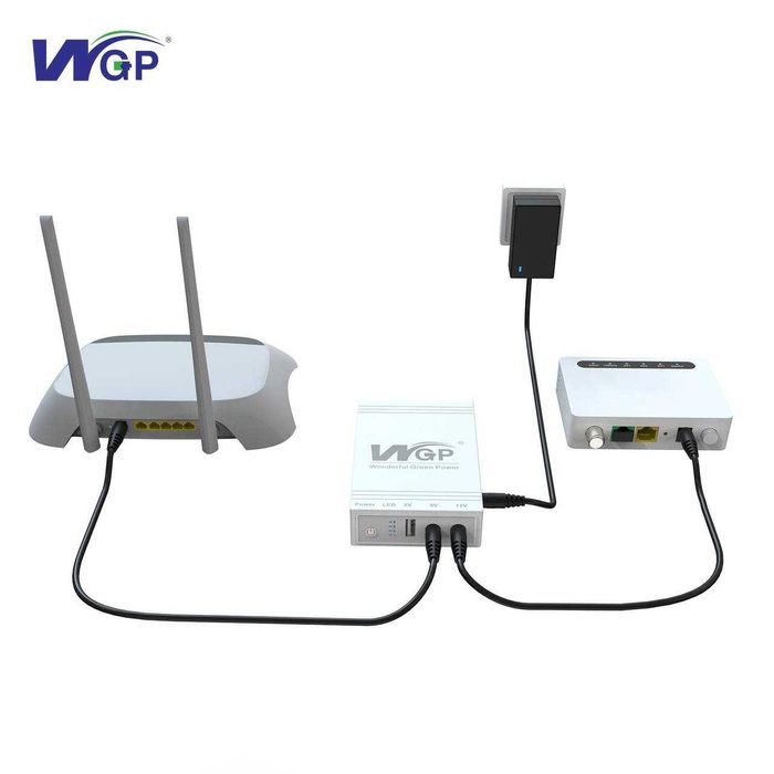 mini ups WGP NEP 10400mAh повербанк для роутера безперебійник