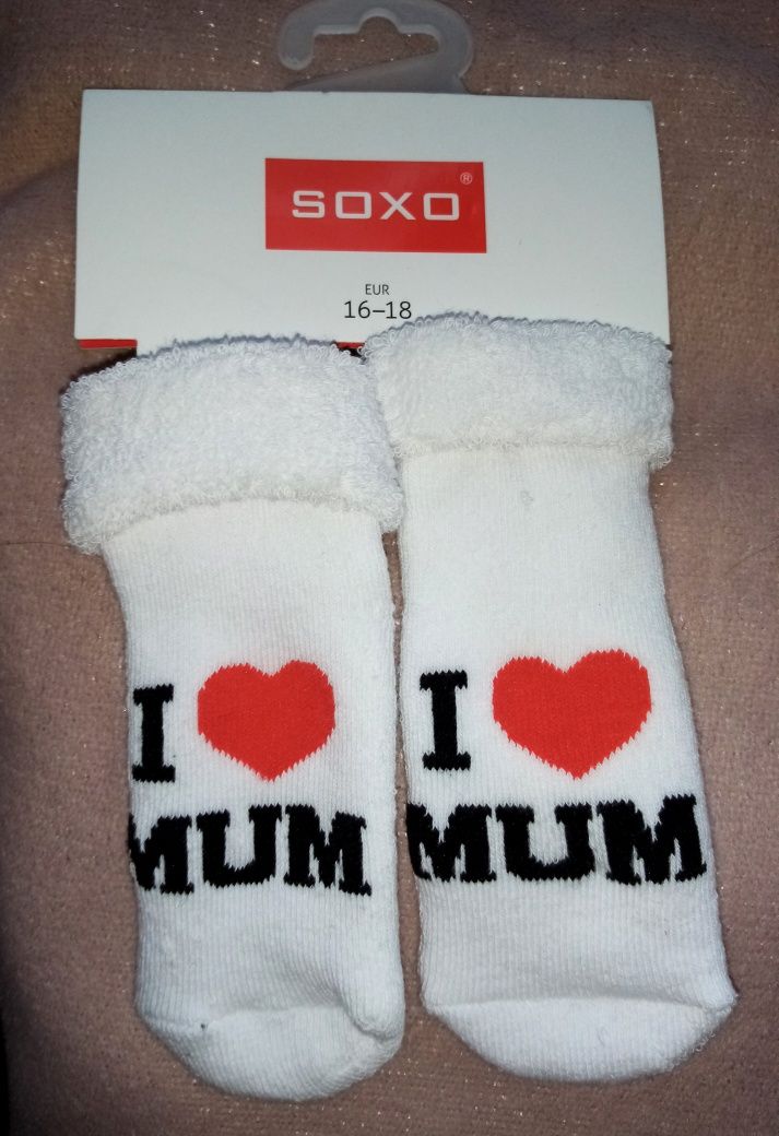 Skarpetki niemowlęce SOXO I love mum r.16-18