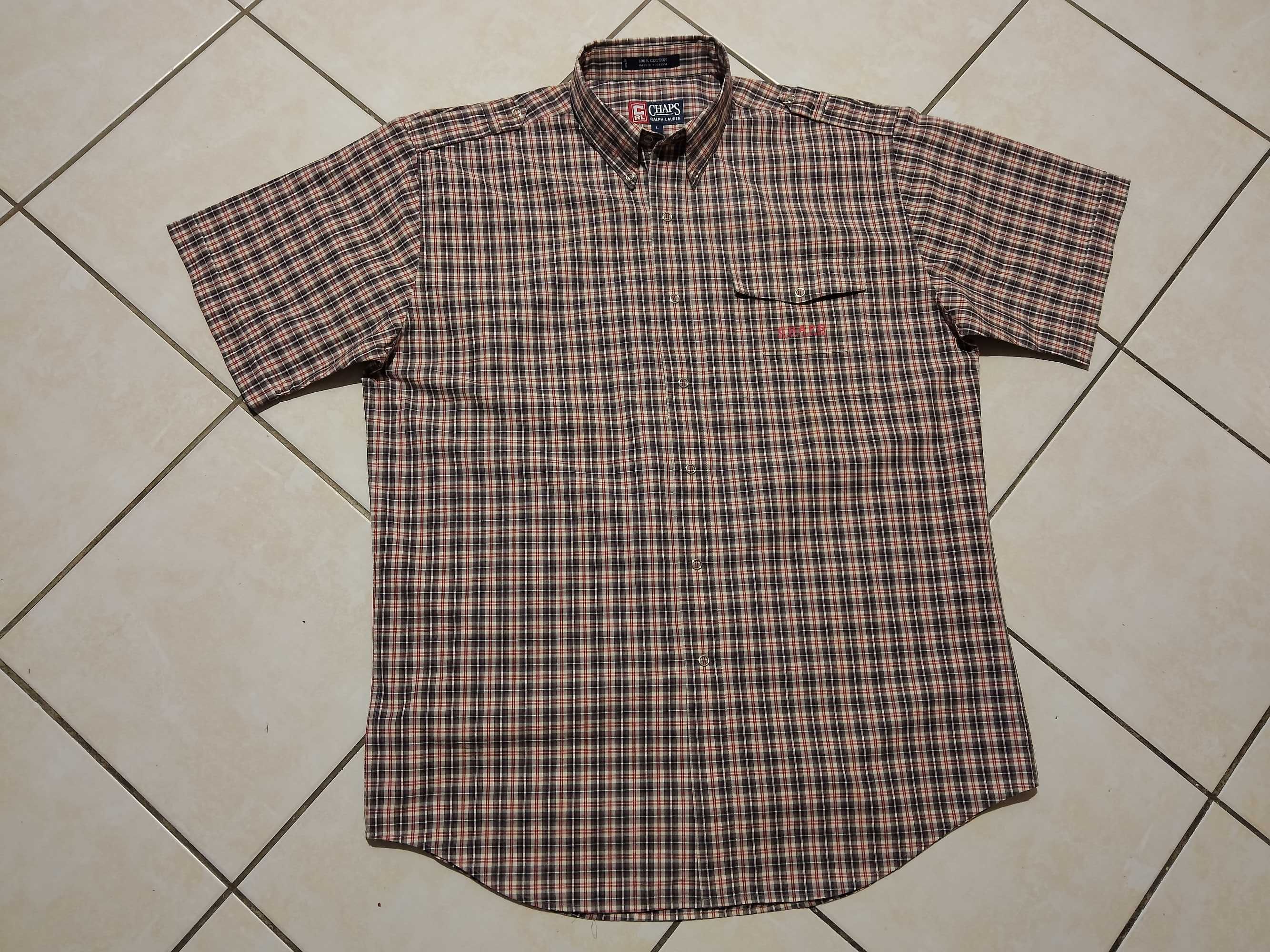 CHAPS by RALPH LAUREN USA - NOWA! z LOGO Koszula Męska krótki rękaw XL
