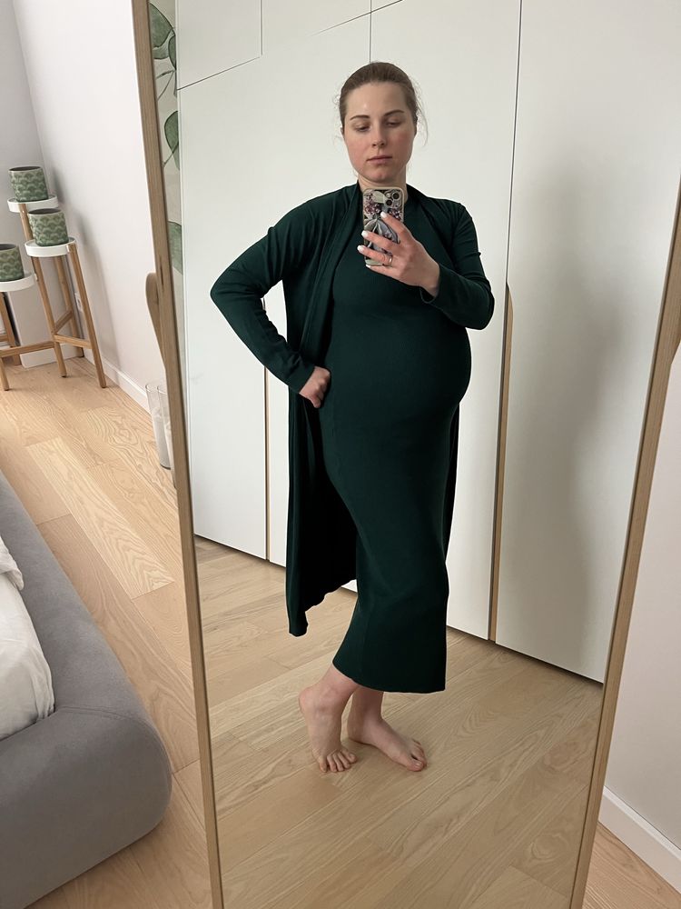 Сукня для вагітних Mango, колір зелений смарагдовий, розмір One size