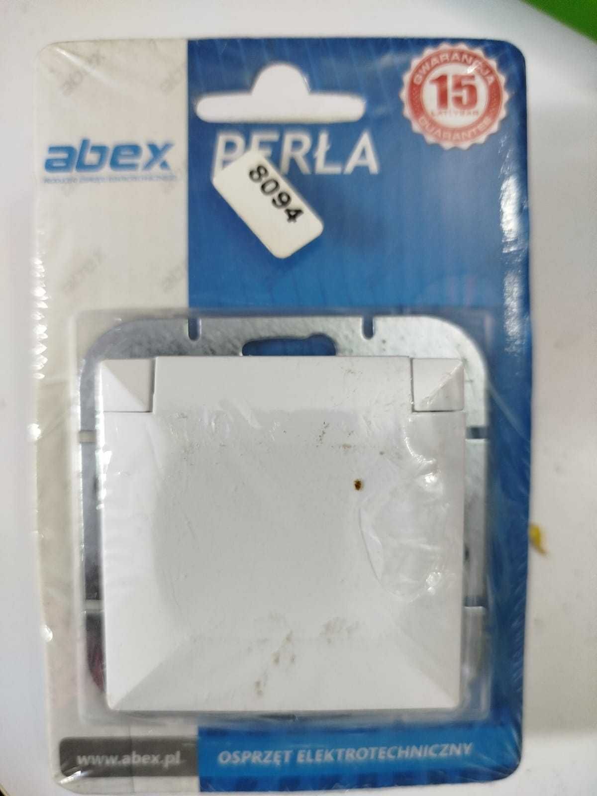 GNIAZDO pojedyncze z uziemieniem ABEX PERŁA PT-16PH BIAŁE