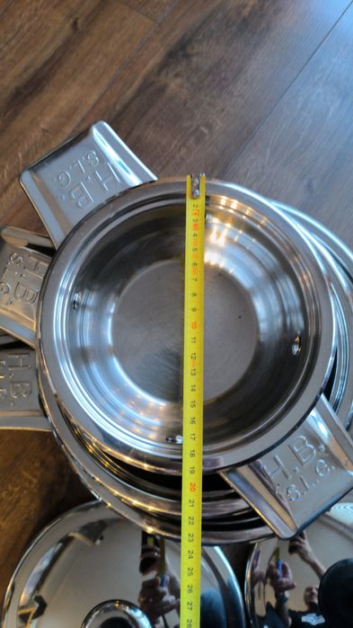 Garnki, 6L 3L i 1L, niemieckie, gruba stal nierdzewna, każda kuchenka