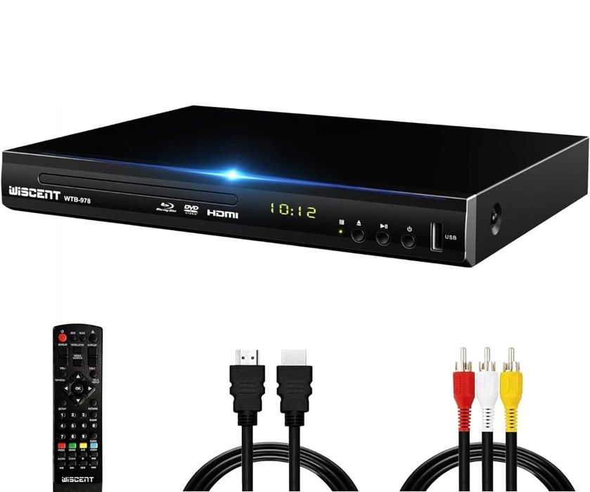Odtwarzacz Blu-ray do TV Wiscent WT-978 HDMI DVD USB z pilotem