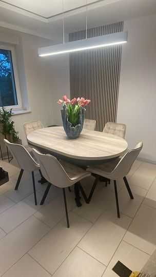 Stół rozkładany, owalny, pająk, krzyżak, metal,loft 180 do 290 /100/76