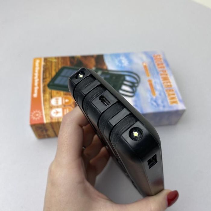 Power Bank Solar з кабелем USB+Micro+Type-C+Lightning (10000mAh)