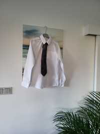 Biała koszula chłopięca z krawatem 152