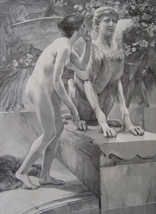 Jedno pytanie - Wuegelin - grafika - drzeworyt ilustracyjny - XIX w.