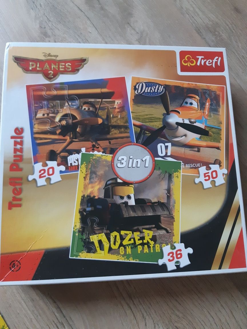 samoloty planes puzzle trefl 3 plansze 4+