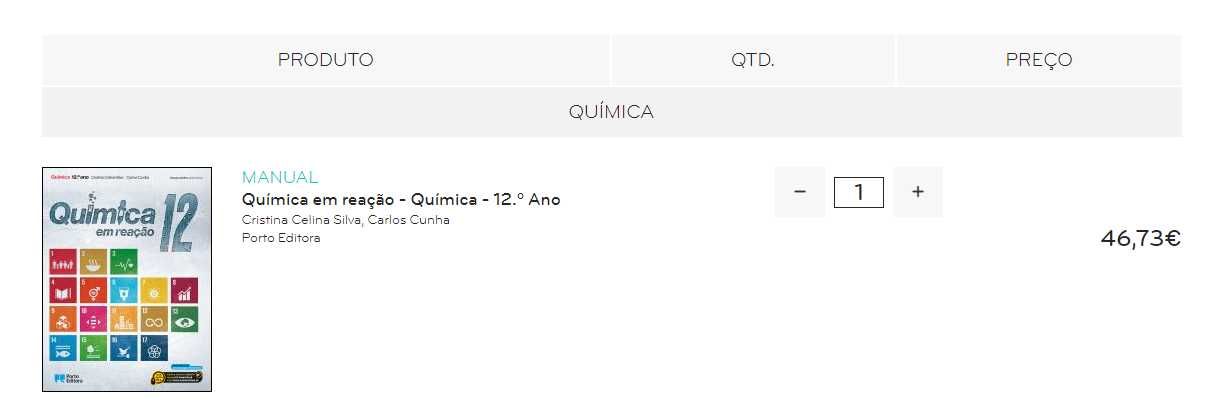 Livro de QUÍMICA 12º ano - Química em reação - NOVO