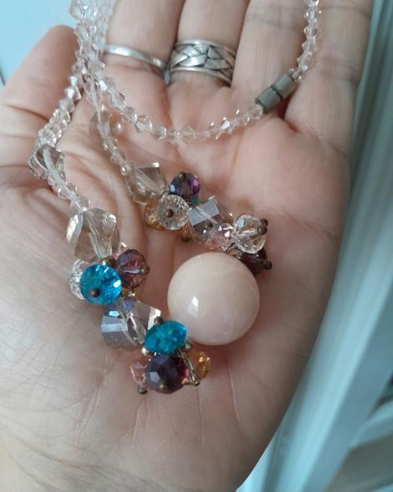 винтаж колье ожерелье стекло