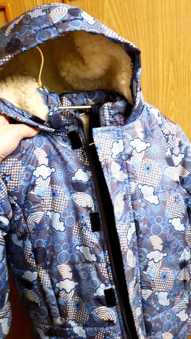 Куртка зимняя теплая 120-140 размер+полукомбинезон комплект комбинезон