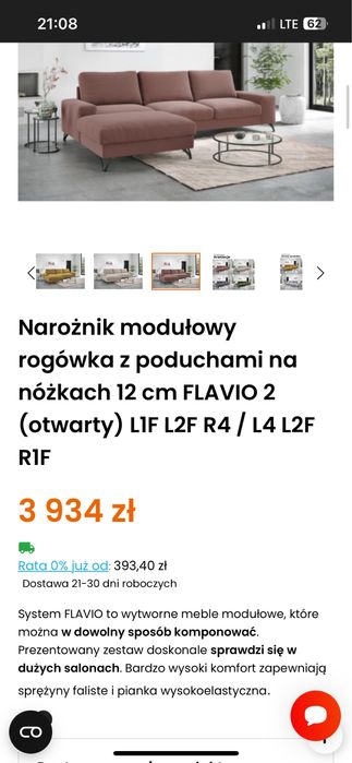 Narożnik modułowy z funkcją spania