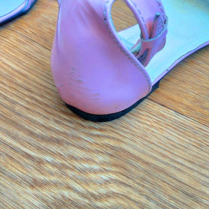 Розовые натуральная кожа лак пудровые босоножки сандали 37 - 38 размер