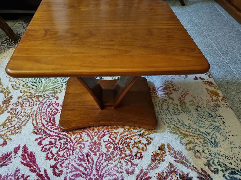Mesa de apoio de madeira pinho maciça pequena suporte