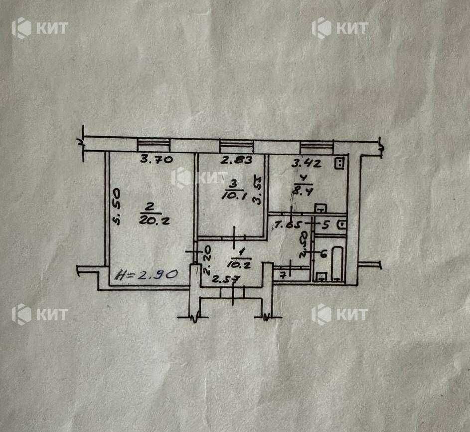 2к.54м2 Центр (м. Архитектора Бекетова, ул. Пушкинская) 123845