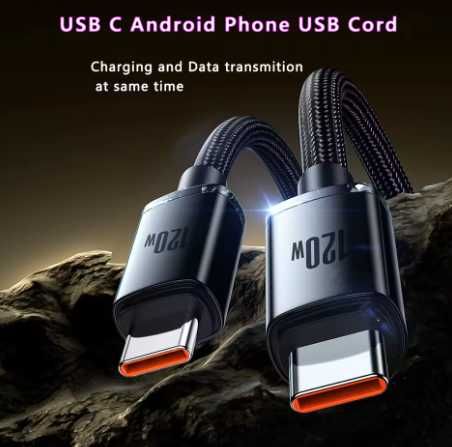 Cabo USB-C / USB-C 120w de carregamento rápido com 2 metros
