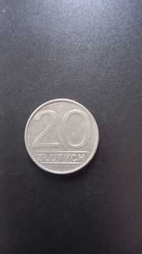 Moneta  20 zl z 1986 roku z znakiem menicy