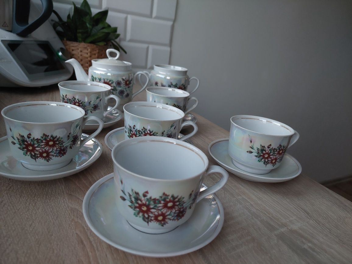 Stara porcelana zestaw kawowy retro vintage prl