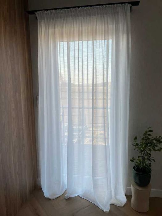 Firany na taśmie białe 2 sztuki