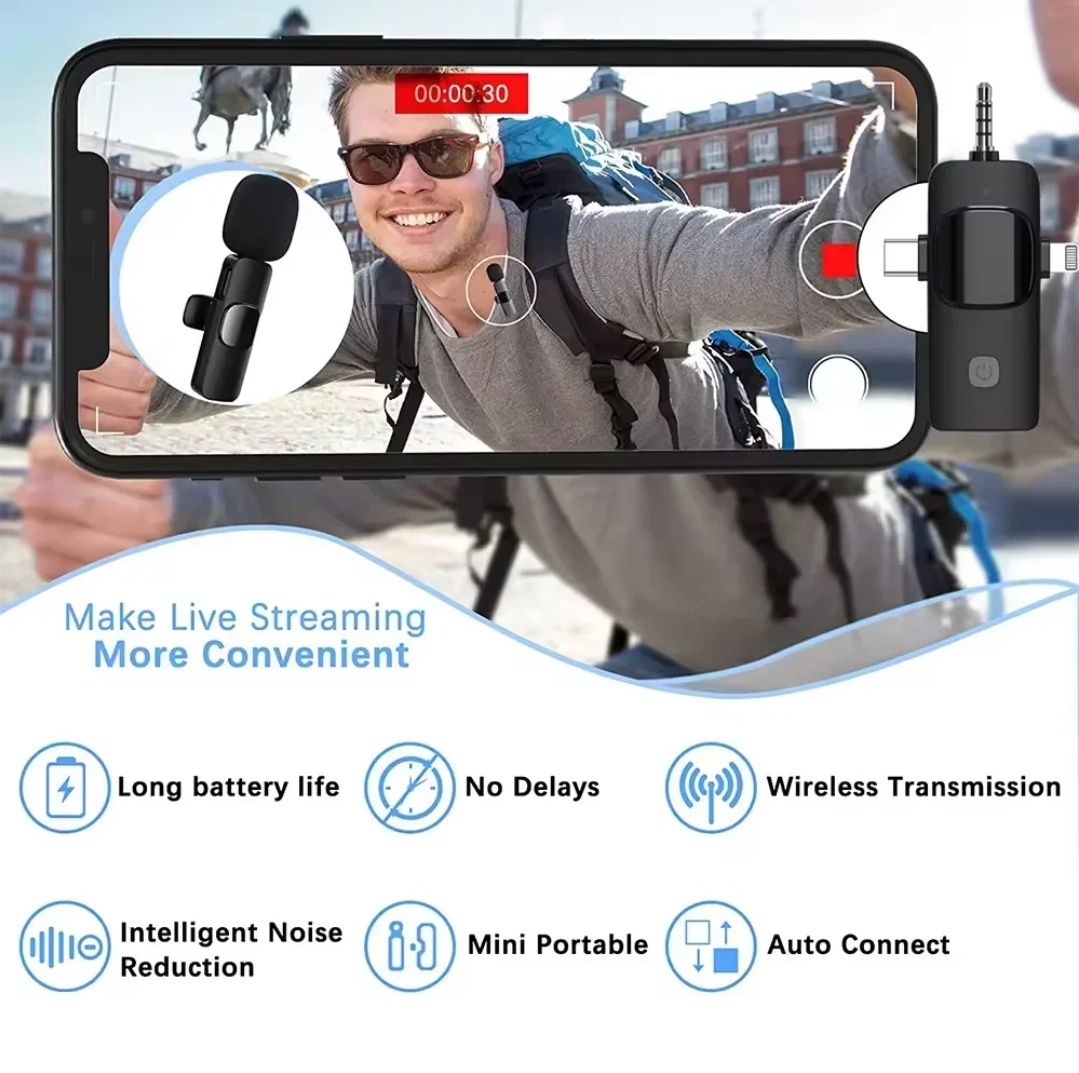 Microfone de lapela sem fios (IOS)