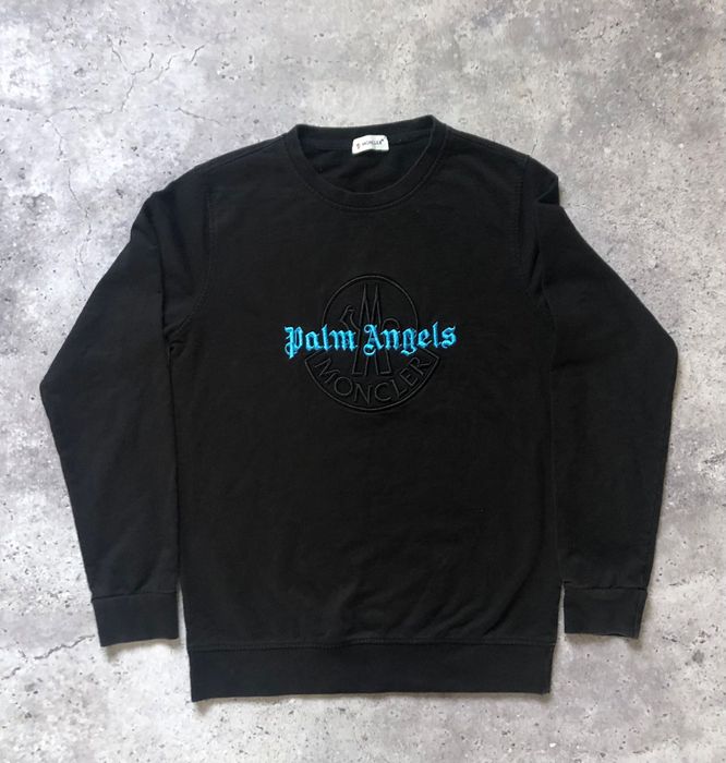 Оригінальний світшот Moncler Palm Angels кофта худі чорного кольору