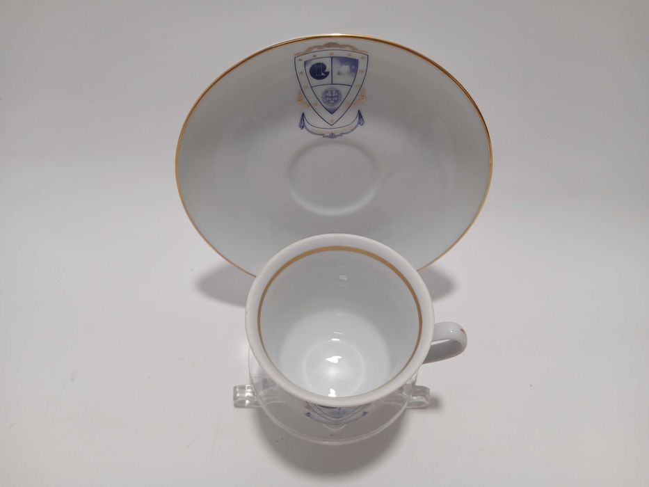 Chávena de café + Pires - Inovação e qualidade - Brasão Armas Nacional