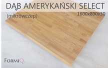 Blat do biurka drewno dąb amerykański select 1600x800x30