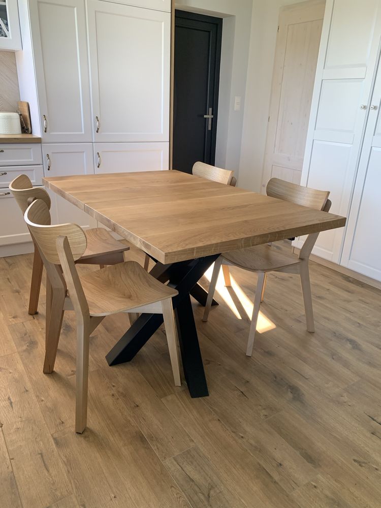 Stół dębowy rozkładany 140/240cm Loft Nowoczesna noga