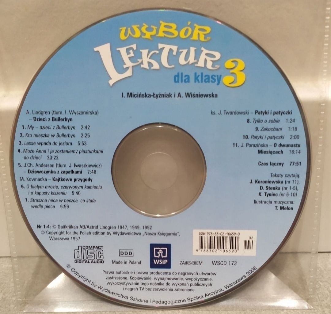 Wybór Lektur dla klasy 3 na CD - WSIP