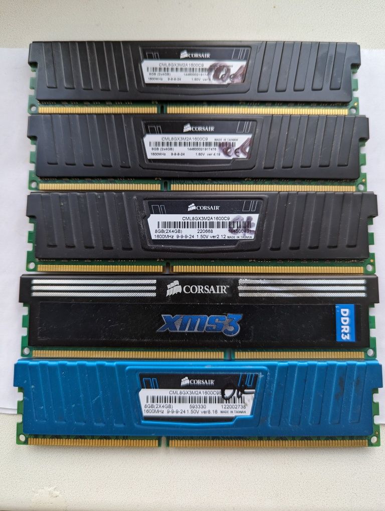 Оперативна пам'ять DDR3 2-8 Gb Corsair, HyperX, інші для ПК. Ціна за 1