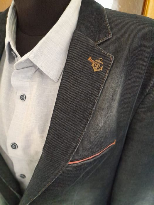 Чоловічий піджак мікровельвет та рубашка