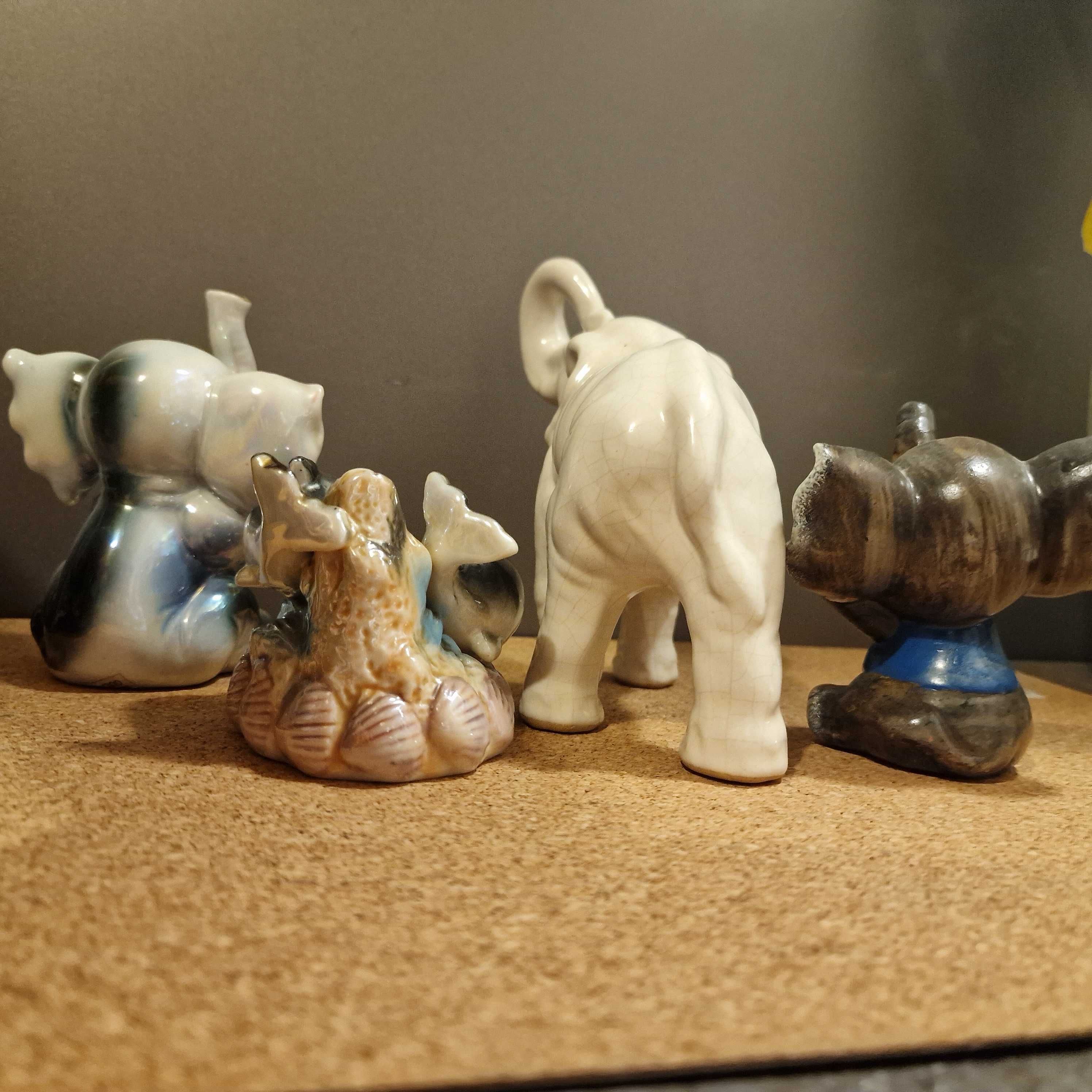 Słoń porcelana, delfin, porcelana kolorowa . Z Ceramiki. Z porcelany.