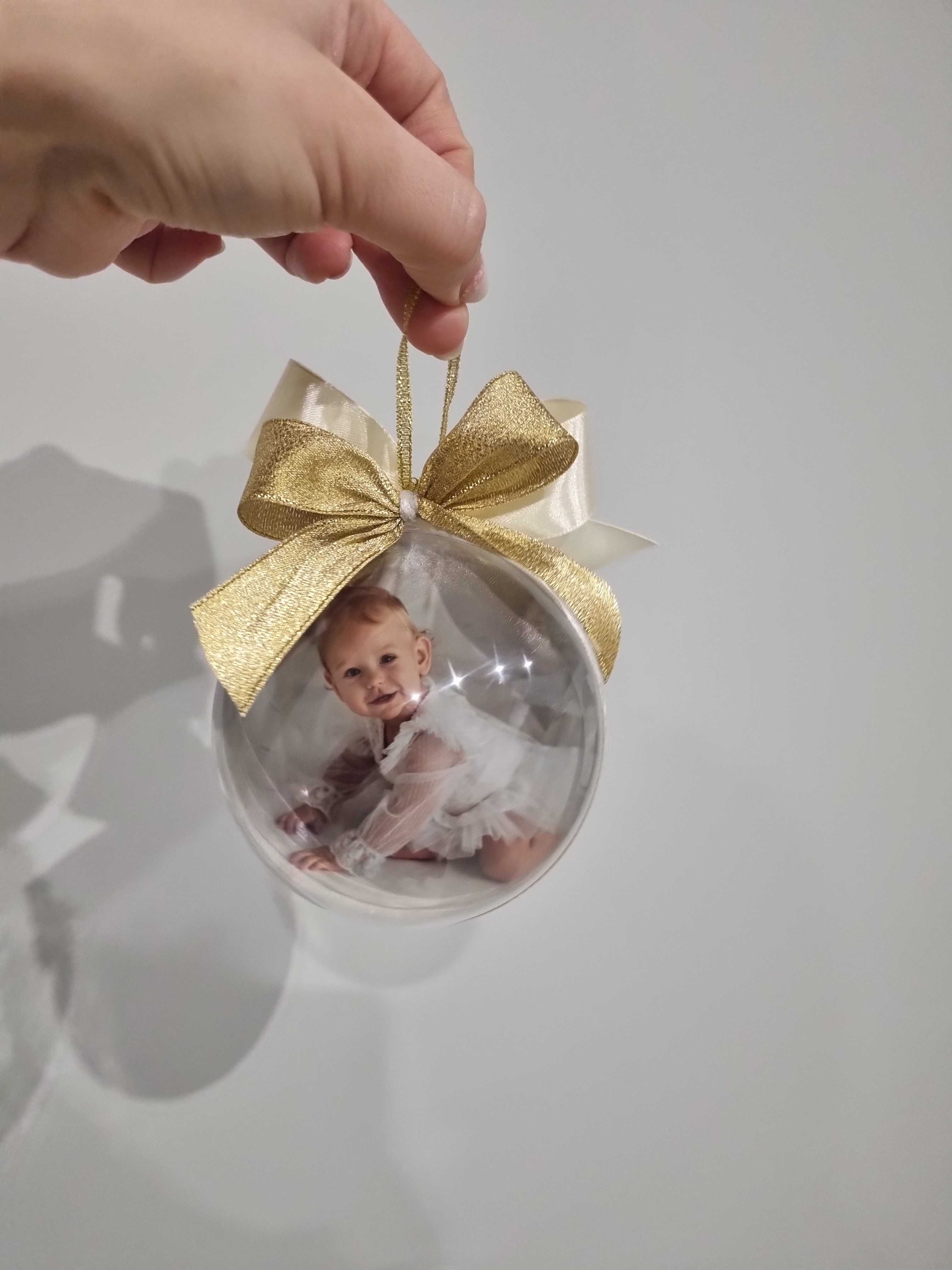Bombka świąteczna ze zdjęciem handmade
