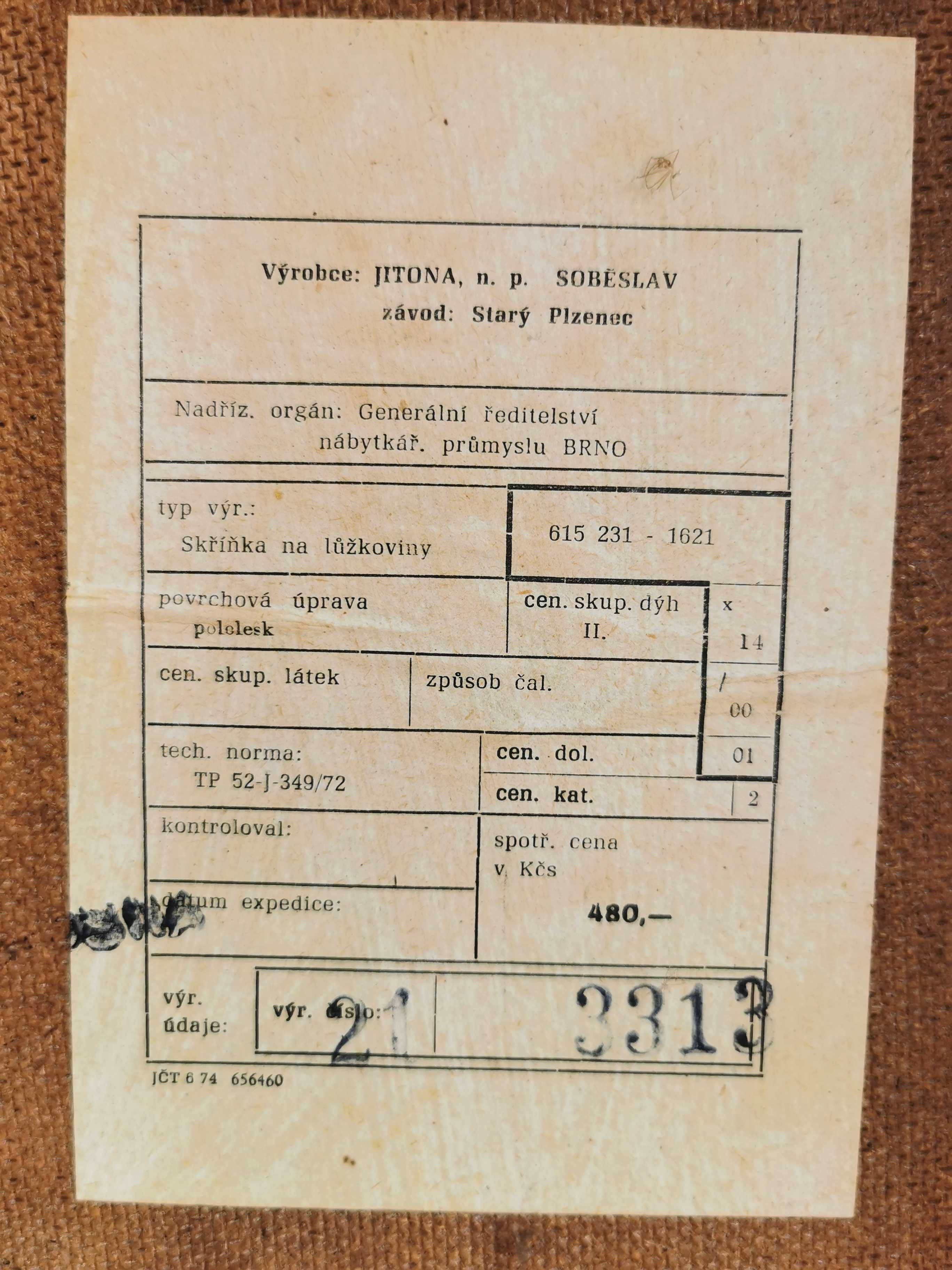 Pojemnik na pościel JITONA Landsman & Nepožitek, Czechosłowacja '60