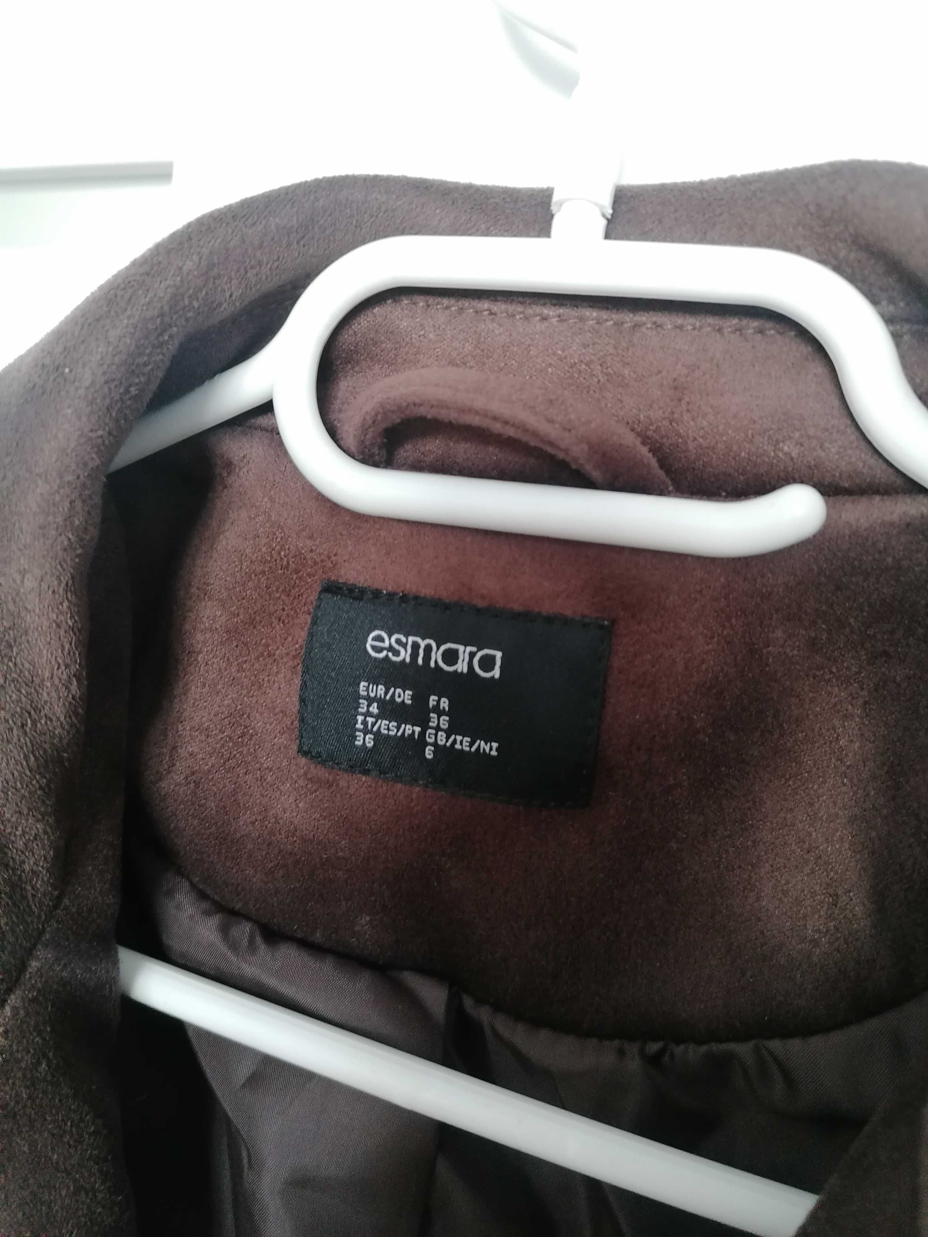 Nowa kurtka katana Ramoneska xs/s 34/36 brązowa zamszowa taliowana