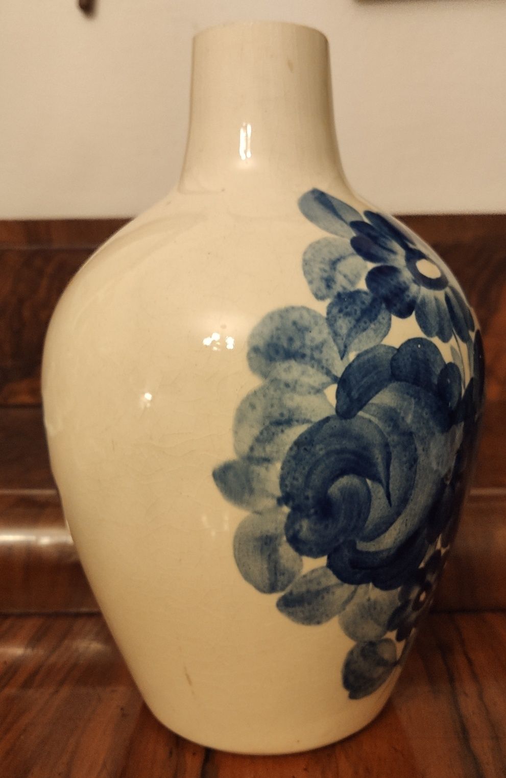 Duży wazon fajans Włocławek ręcznie malowany