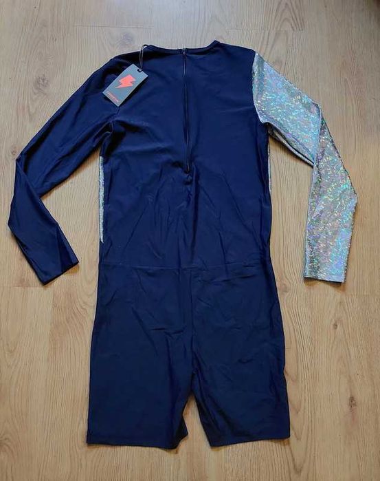 Nowy Fuss&Disturb XL 42 strój gimnasytczny sportowy srebrny granat
