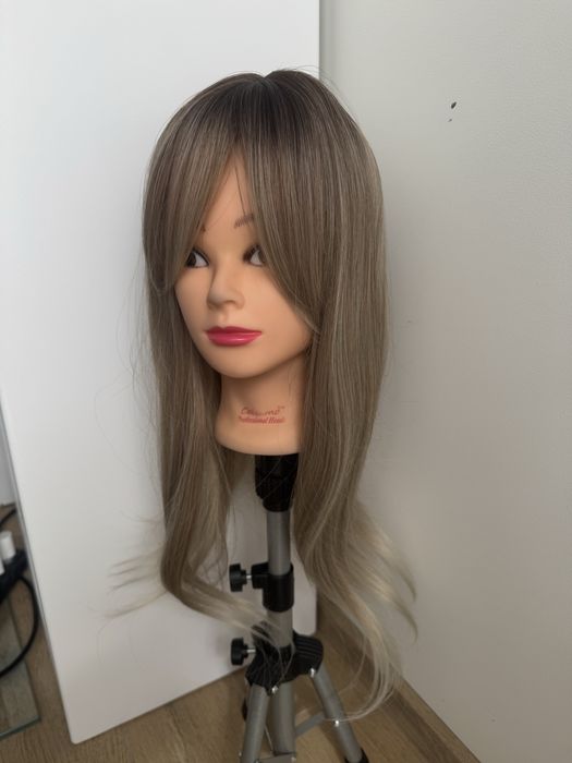 Topper z grzywką  blond ombre refleksy 60cm