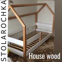 Кровать деревянная детская домик ліжко будиночок дитяче дерево