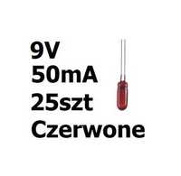 Żarówka miniaturowa czerwona 3x7mm 9V 50mA 25szt