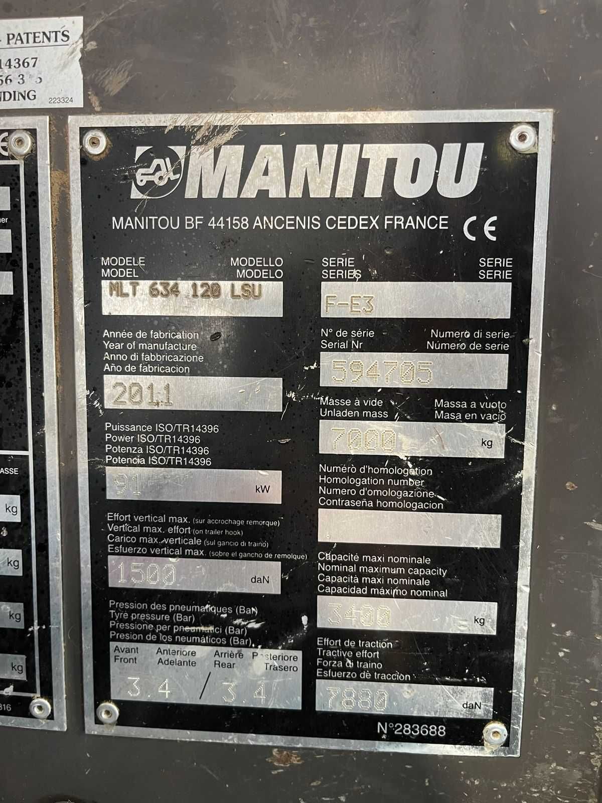 телескопічний навантажувач Manitou 634 -2011 року