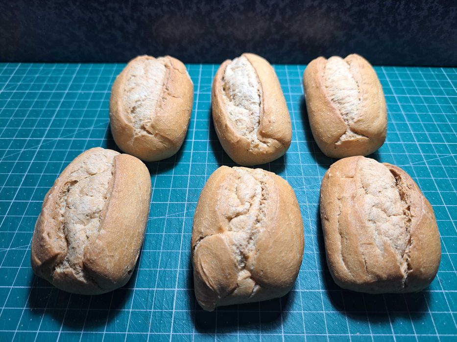 6 pães "petrificados" para decoração ou outra aplicação de bricolage