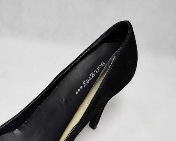 Szpilki czarne w szpic skórzane 40 buty na obcasie SOFT  26 cm BD0173