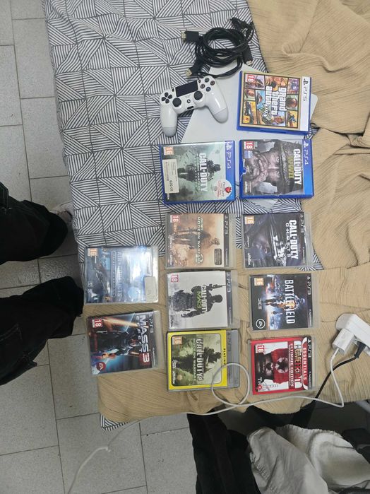 Ps4 500 gb 1 comando + jogos