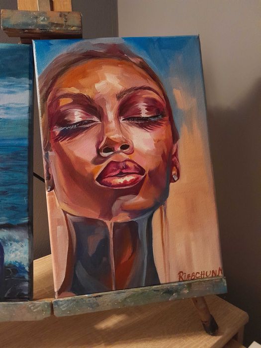 obraz olejny na płótnie 30*20 Przyjemność