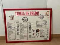 Talho  - quadro  Tabela de preços