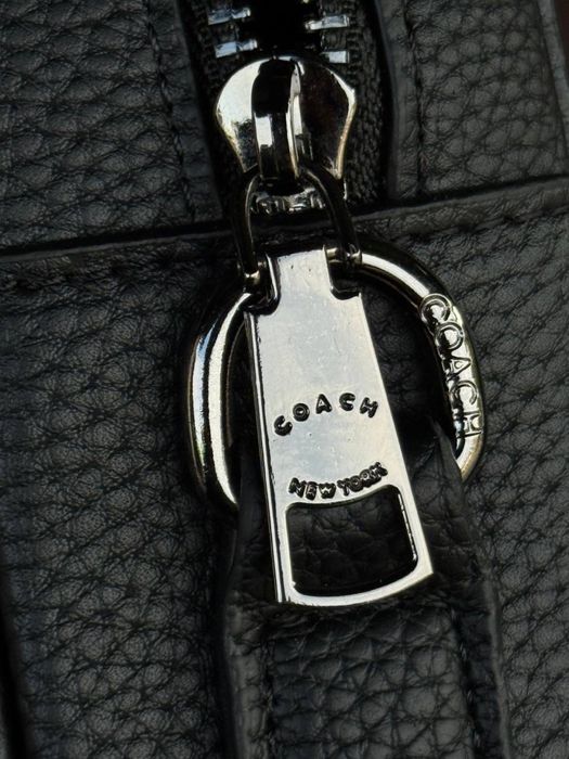 Сумка Coach мужская барсетка Коач черная кожная месенджер Коуч барсетк