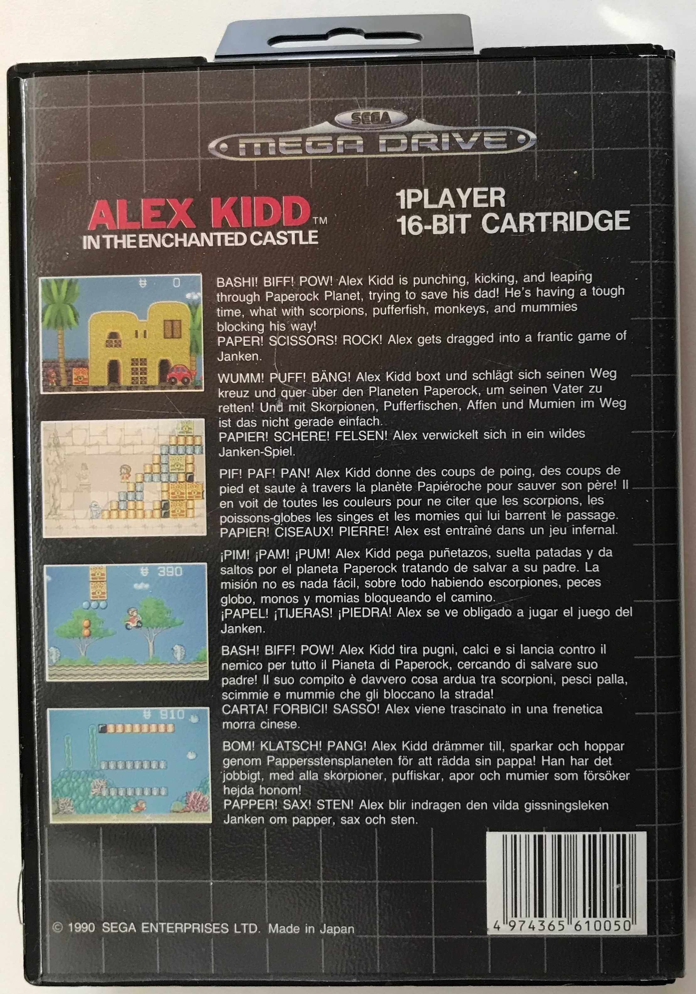 Jogo SEGA MEGADRIVE "Alex Kidd in the Enchanted Castle" Original 1990