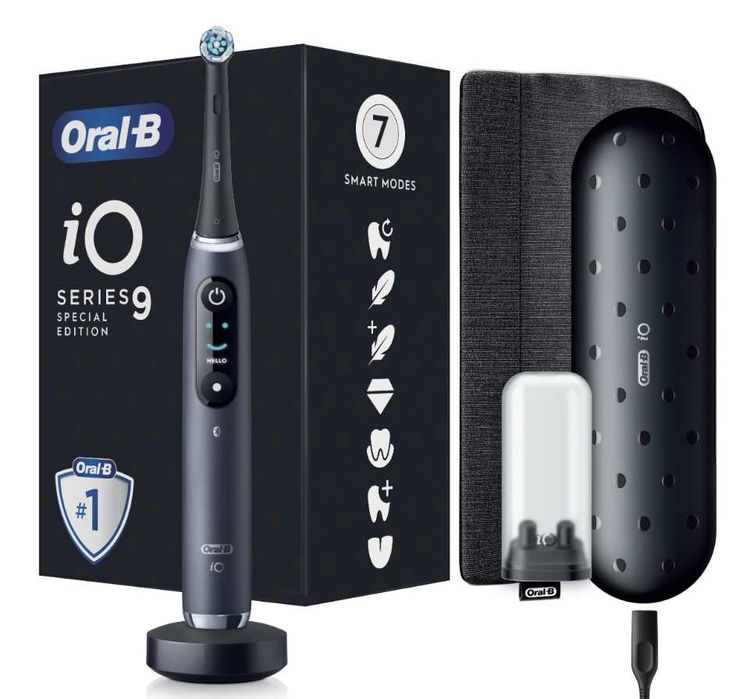 SZCZOTECZKA Oral-B io 9 CZARNA Elektryczna 7 Trybów +2 Końcówki GRATIS
