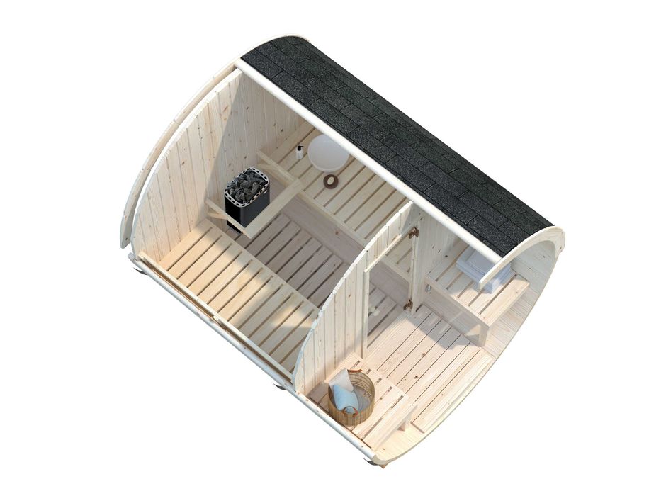 Sauna ogrodowa beczka, świerk skandynawski